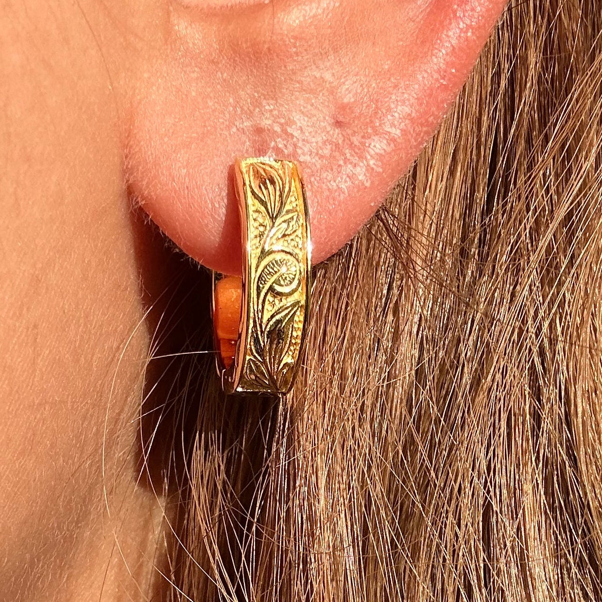 ハワイアンジュエリー　ディープカービングピアス