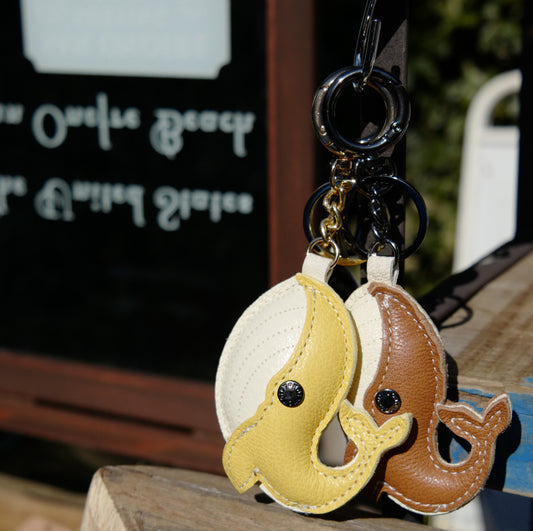 Leather Whale Charm