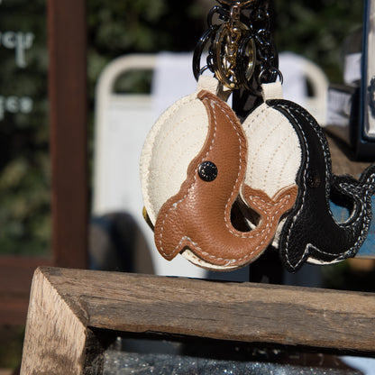 Leather Whale Charm