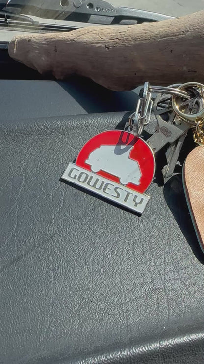 革製　ビーサン型キーホルダー